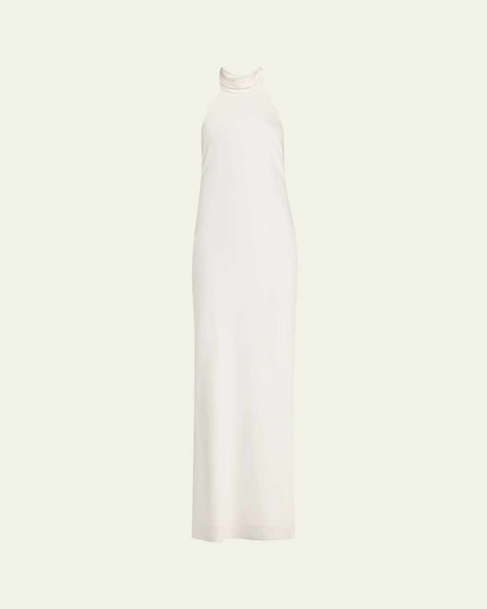 Tatiana Low-Cut Halter Column Gown